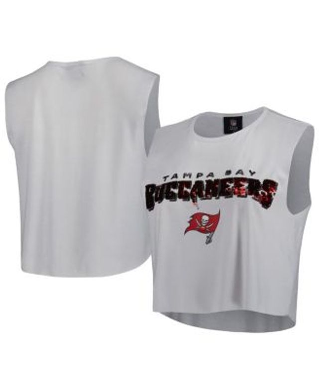 Tampa Bay Buccaneers Women's Sequin Tri-Blend Cropped Tank Top