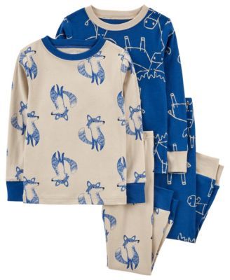 Baby Boys Construction Snug Fit Pajama, 4 Piece Set