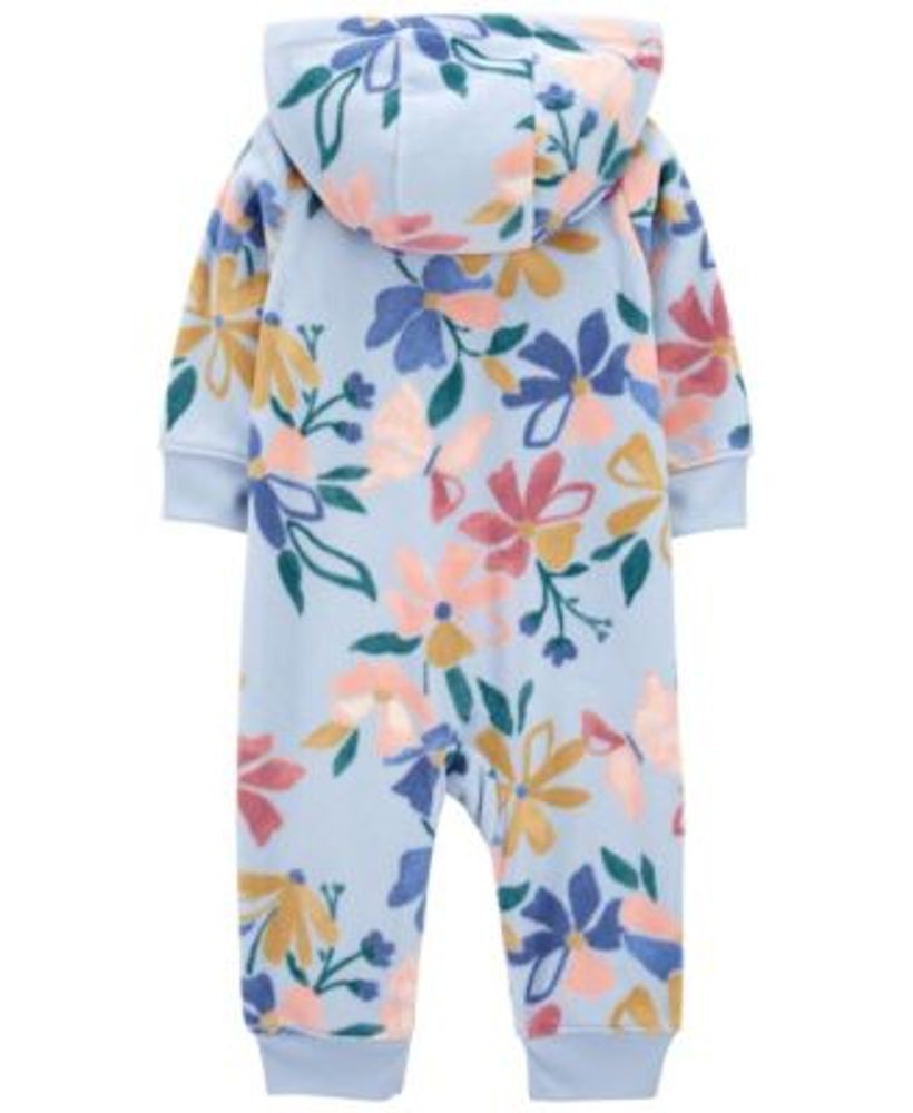 Baby Girls Floral Fleece Jumpsuit