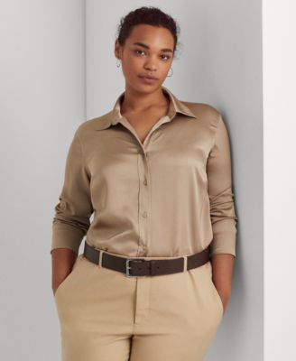 Lauren Ralph Lauren Plus-Size Satin Charmeuse Shirt | Mall of America®