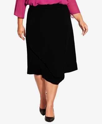 Plus Vicky Asymmetrical Skirt