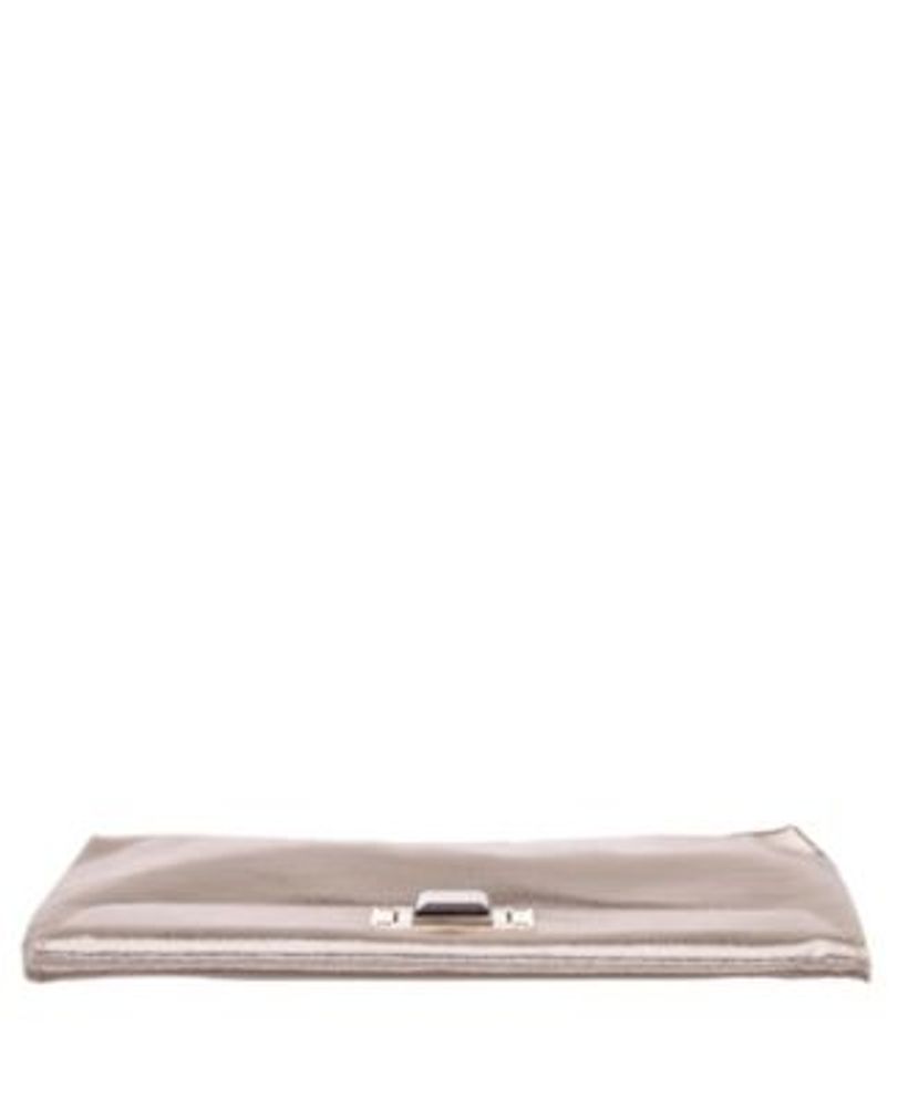 Women's Oversized Clutch with Crystal Turnlock