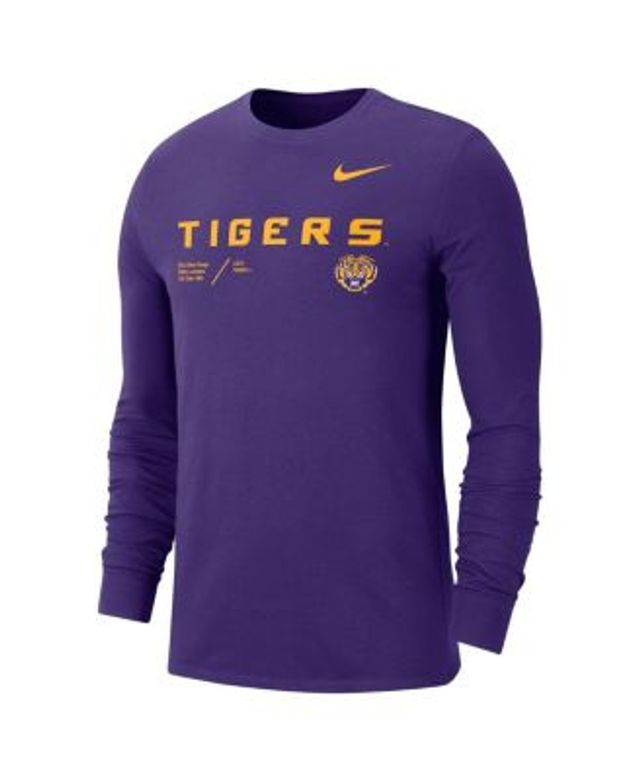 Men's Nike Purple LSU Tigers Baseball Logo Stack Legend Performance T-Shirt