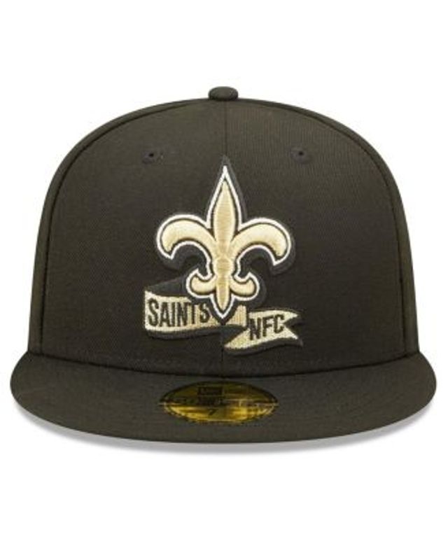 New Era Men's Black New Orleans Saints 2021 NFL Sideline Home 59FIFTY Fitted Hat