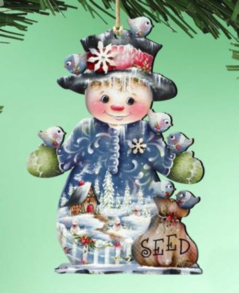 Designocracy Old World Christmas Snowman Ornament Set of 2 - Multi