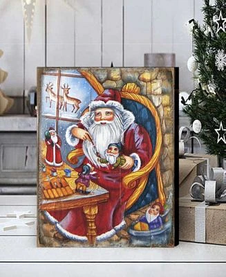 Christmas Workshop Santa Holiday Wall Art