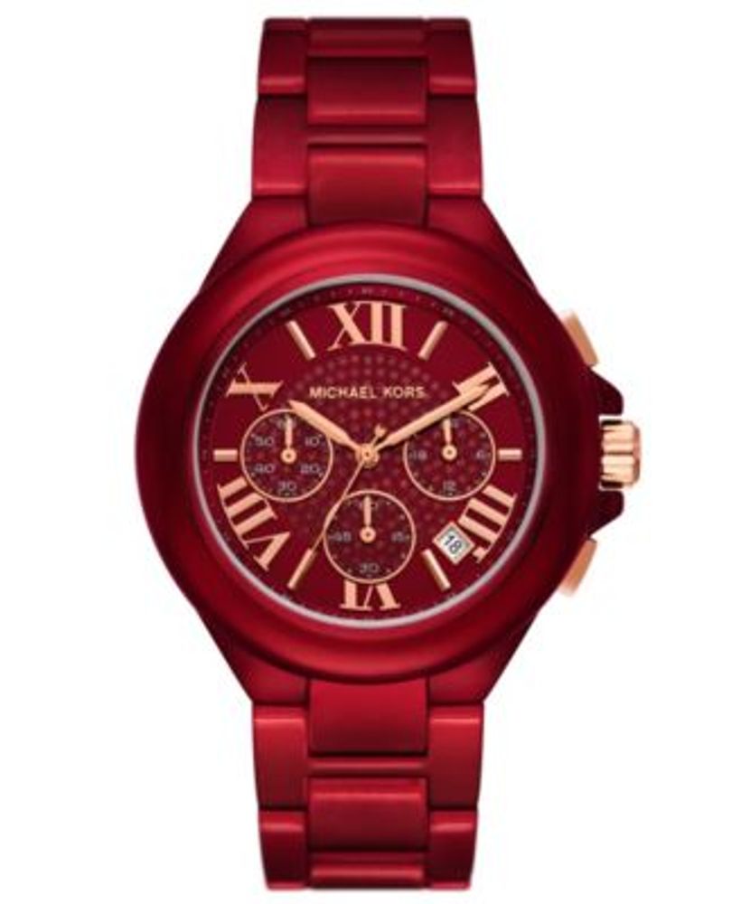 Michael Kors Women's Camille Chronograph Red Coated Stainless Steel  Bracelet Watch 43mm | Fairlane Town Center