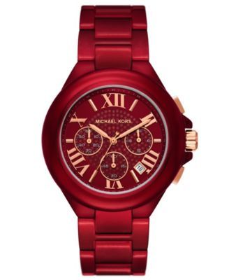 Women's Camille Chronograph Red Coated Stainless Steel Bracelet Watch 43mm