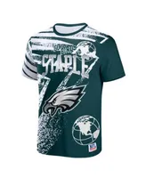 NFL Properties Men's NFL X Staple Green Philadelphia Eagles Team Slogan All  Over Print Short Sleeve T-shirt