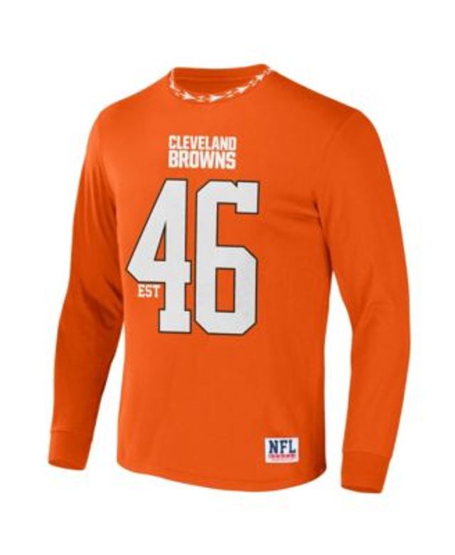 Men's Nike Orange/Brown Cleveland Browns Throwback Raglan Long Sleeve  T-Shirt