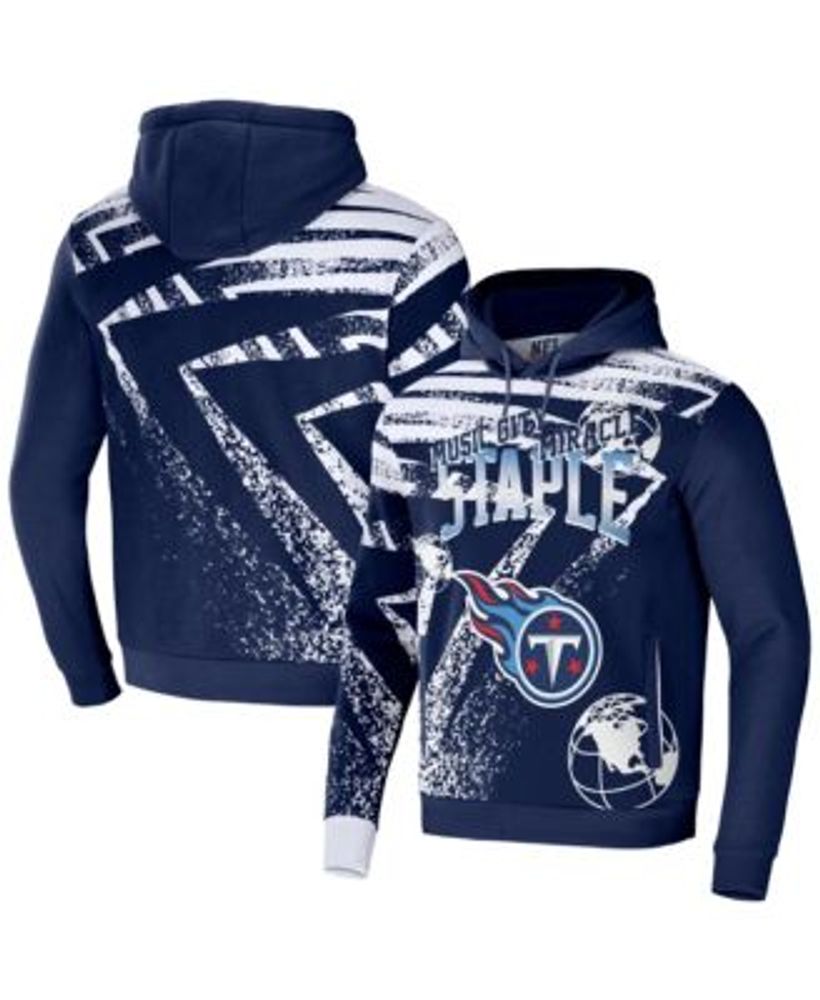 NFL Properties Men's NFL X Staple Navy Tennessee Titans Team Slogan All  Over Print Pullover Hoodie