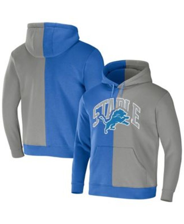 NFL Properties Men's NFL X Staple Blue, Gray Detroit Lions Split Logo Pullover  Hoodie