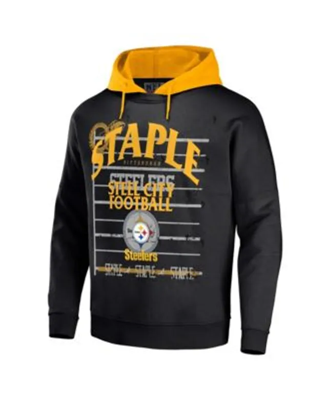 Nfl Properties Men's Nfl X Staple Black and Yellow Pittsburgh Steelers  Oversized Gridiron Vintage-Like Wash Pullover Hoodie - ShopStyle