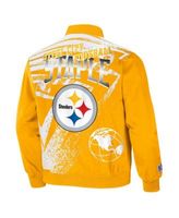 Men's Starter Black Pittsburgh Steelers The Pick and Roll Full-Snap Jacket Size: Medium