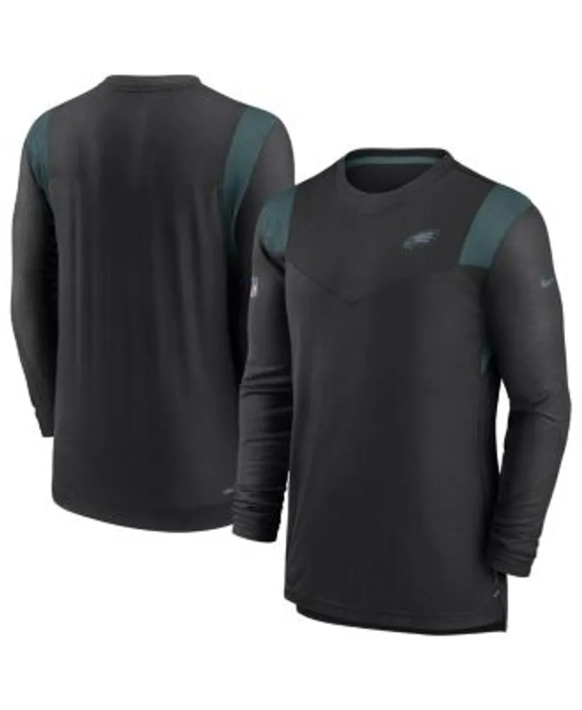 Nike Men's Black Philadelphia Eagles Sideline Tonal Logo Performance Player Long  Sleeve T-shirt