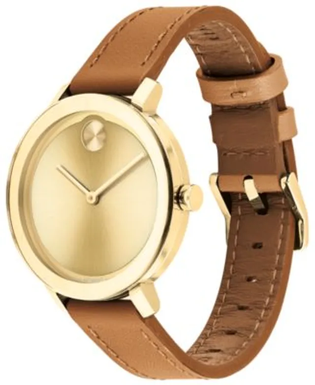 minimalist style vachetta Tan brown Leather watch strap