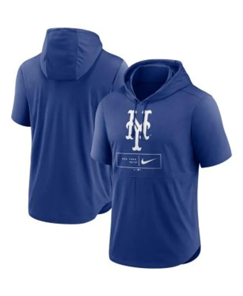 Men's Nike Royal Kansas City Royals Logo Lockup Performance Short-sleeved Pullover Hoodie