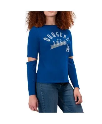 Women's White/Royal Los Angeles Dodgers Plus Size Colorblock T-Shirt 