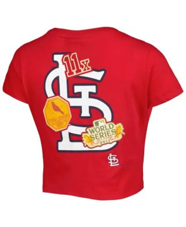 New Era St Louis Cardinals Womens Light Blue Cropped LS Tee