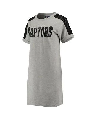 Women's Gray, Black Toronto Raptors Off-Season French Terry Sneaker Dress