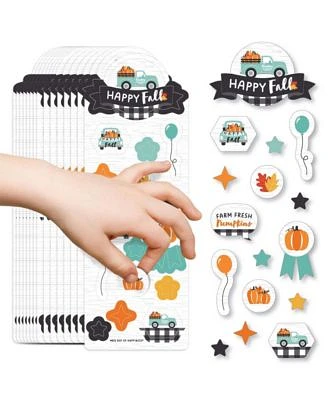 Happy Fall Truck - Harvest Pumpkin Party Favor Kids Stickers - 16 Sheets - 256 Stickers