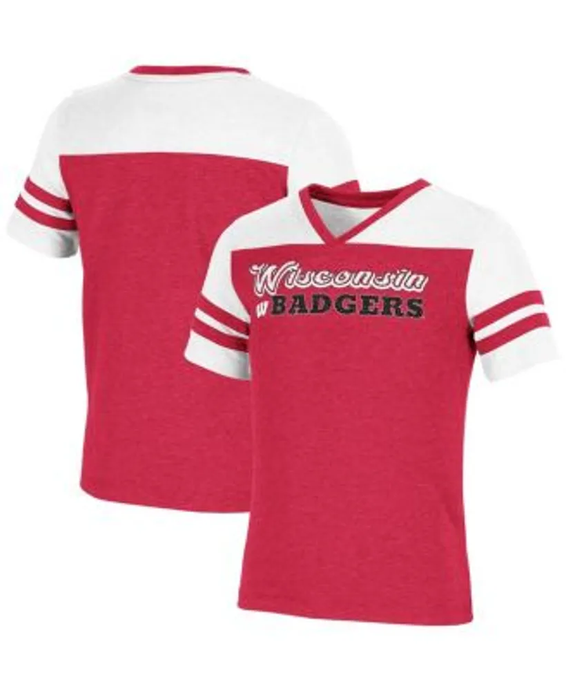 New Era Girls Cincinnati Reds White Pinstripe V-Neck T-Shirt