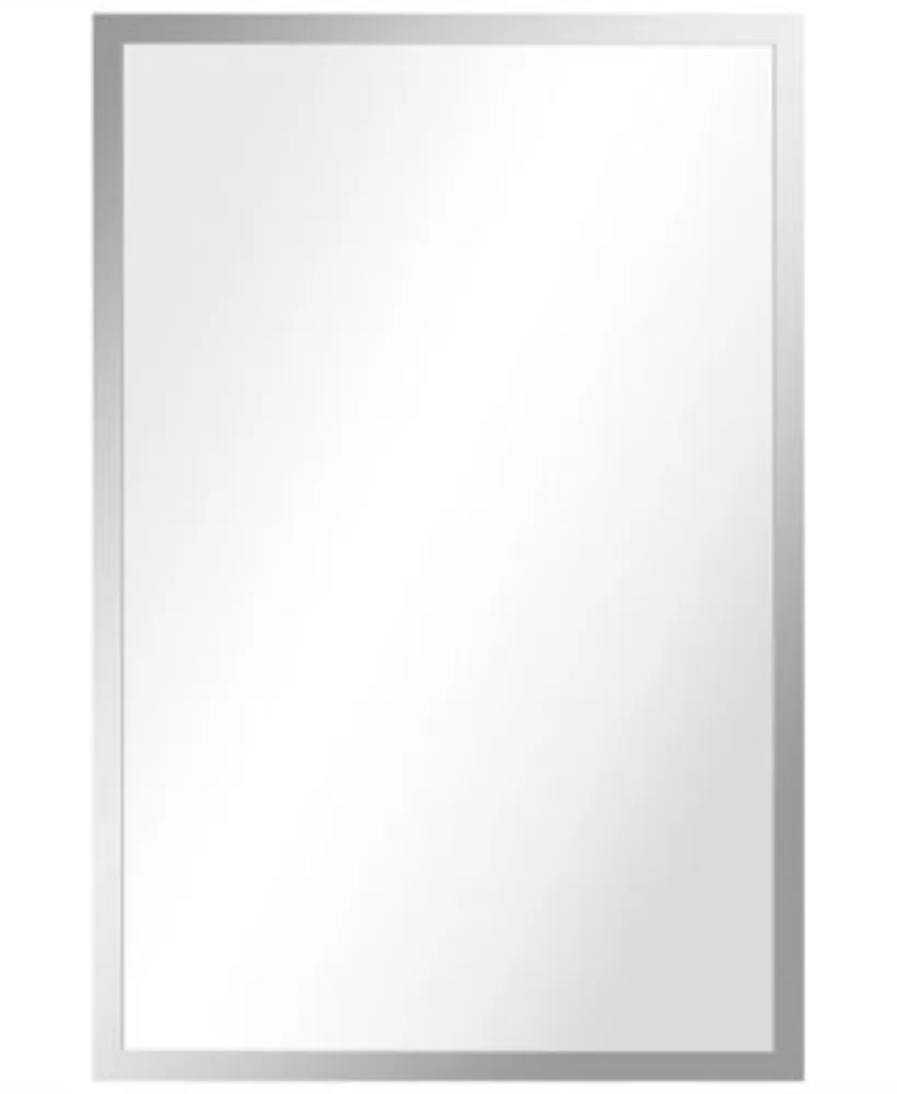 Empire Art Direct Contempo Brushed Stainless Steel Rectangular Wall Mirror, 20 x 30 - Black