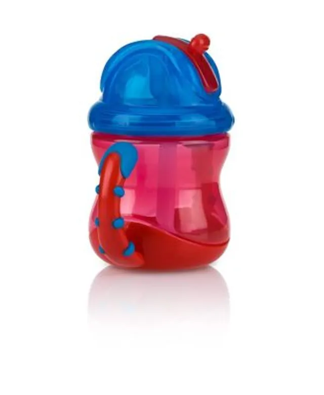 Nuby 2-Handle Flip-n'-Sip Straw Cup in Pink/Purple