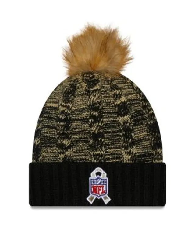 Women's New Era Black/Navy New England Patriots 2022 Salute To Service Pom  Knit Hat