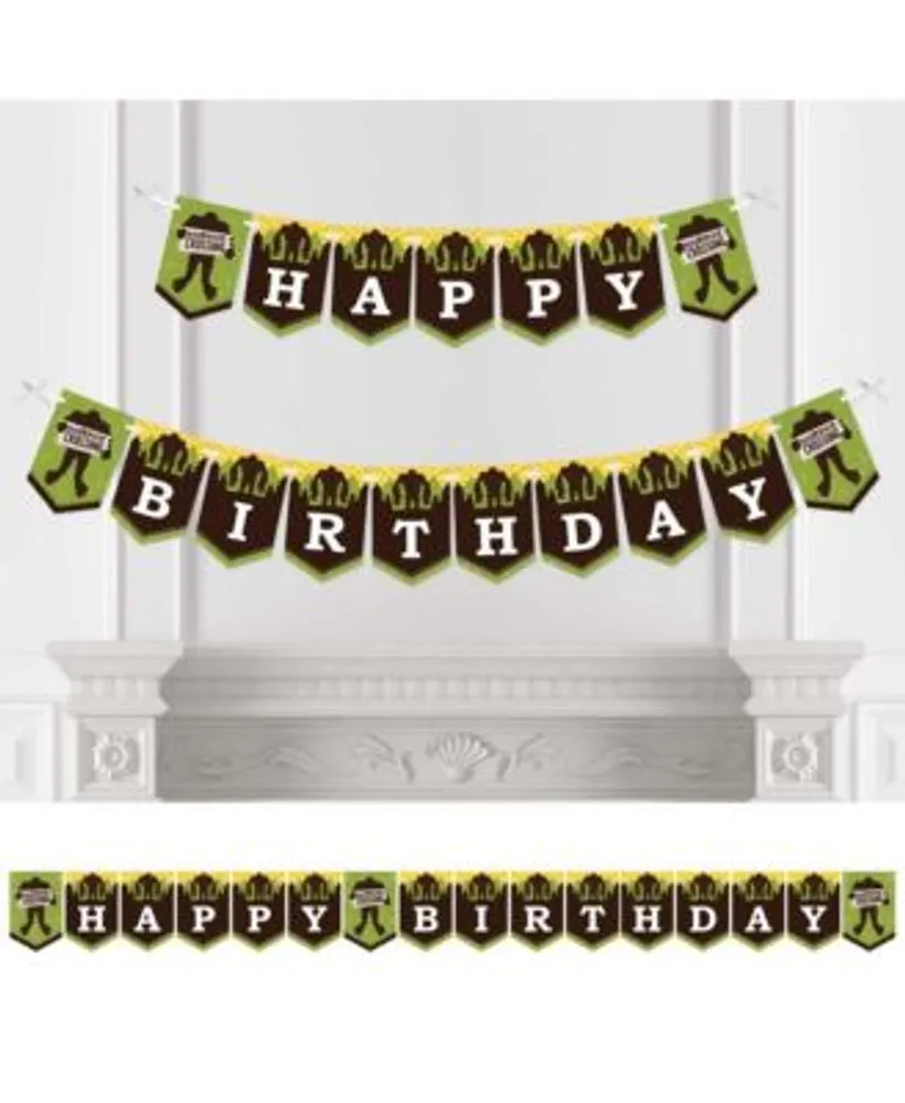 Big Dot of Happiness Sasquatch Crossing - Bigfoot Bunting Banner - Party  Decorations - Happy Birthday