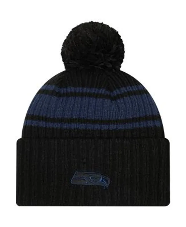 New Era Black Seattle Seahawks 2022 Sideline Ink Dye Tonal Cuffed Knit Hat