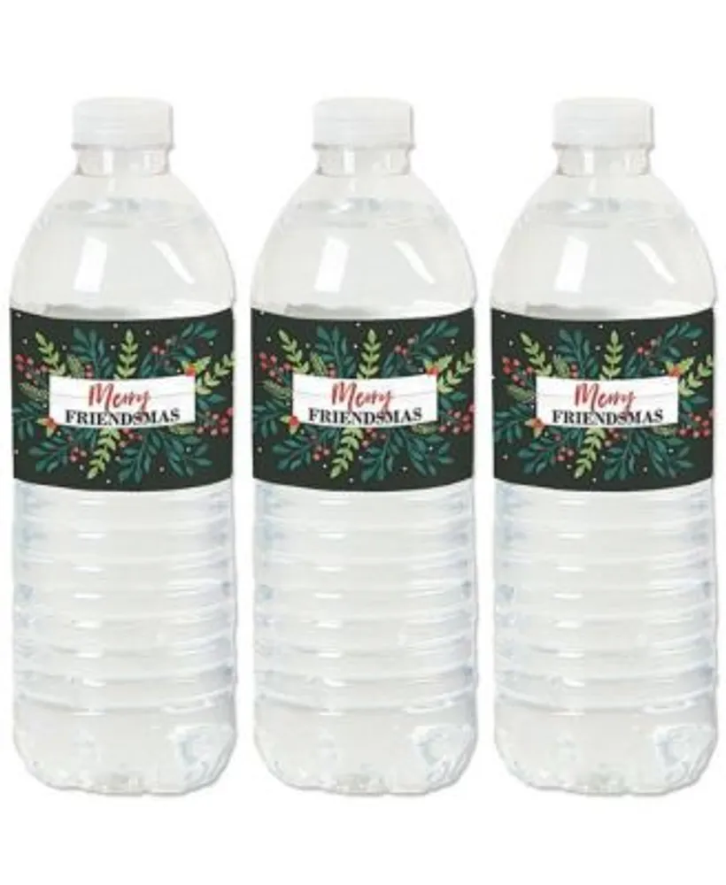 Merry Christmas Water Bottle Labels