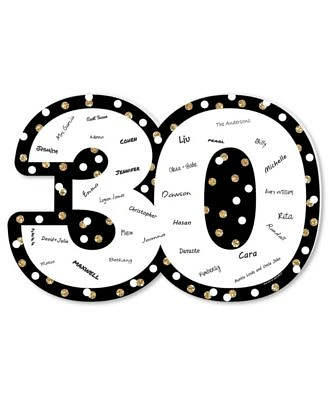 Adult 30th Birthday - Gold - Guest Book Sign Guestbook Alternative Signature Mat