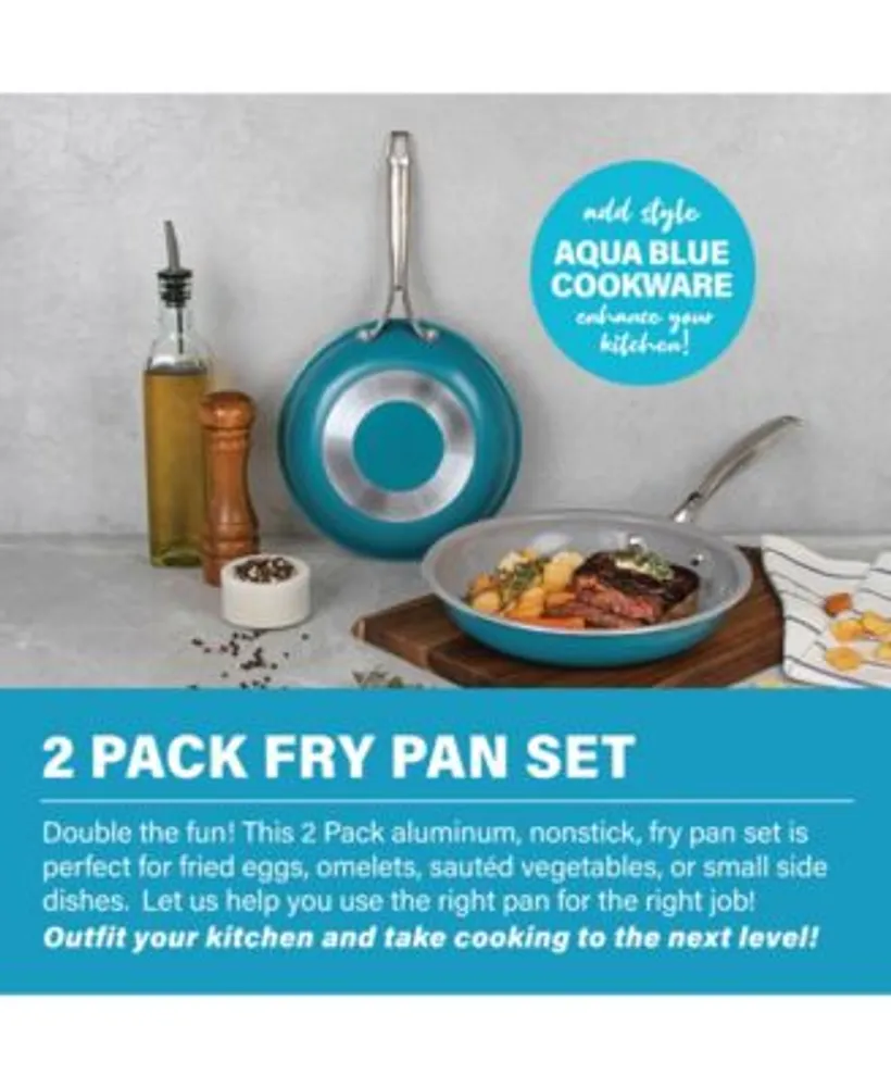 Gotham Steel Ocean Cookware, 3 Piece Set, Aqua Blue