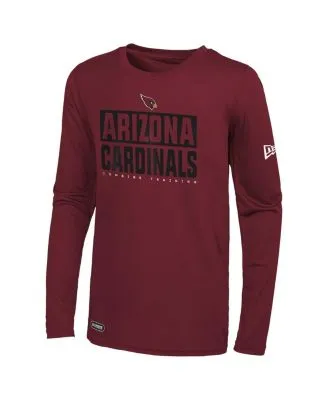 Men's New Era Cardinal Arizona Cardinals Combine Authentic Split Line Long Sleeve T-Shirt