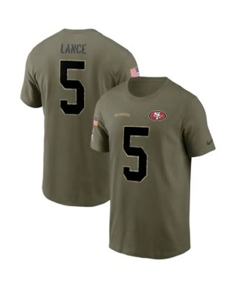 Nike Men's Trey Lance Olive San Francisco 49ers 2022 Salute To Service Name  and Number T-shirt
