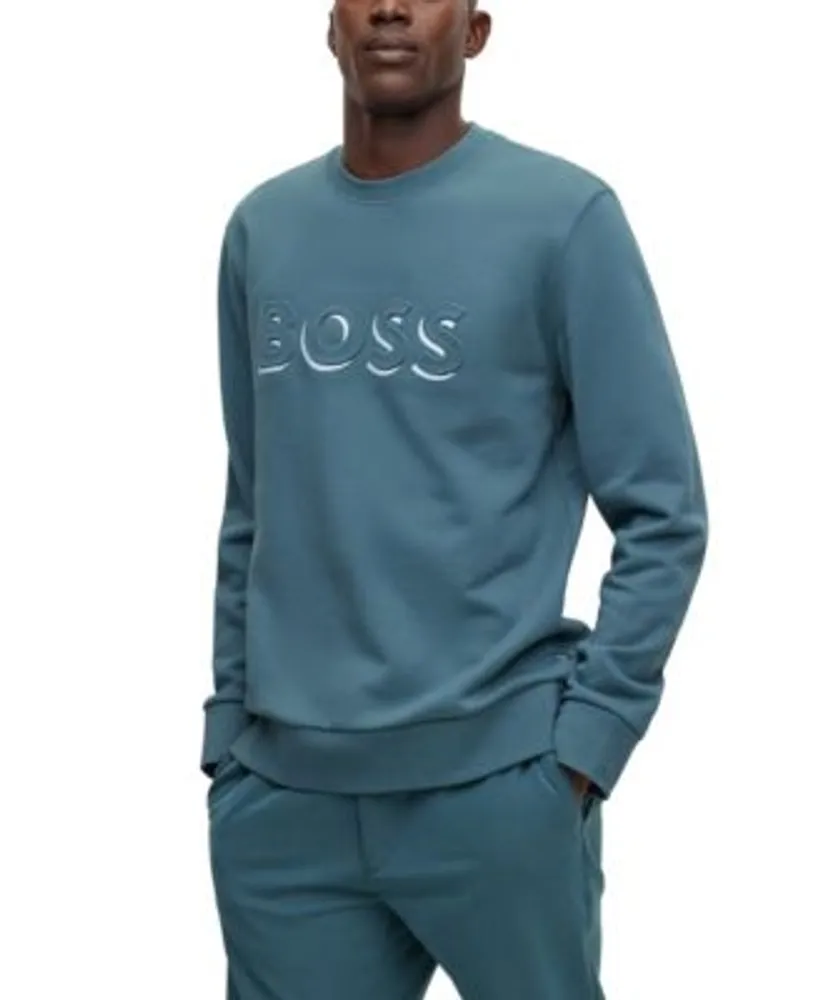 BOSS - Relaxed-fit monogram sweatshirt in French terry