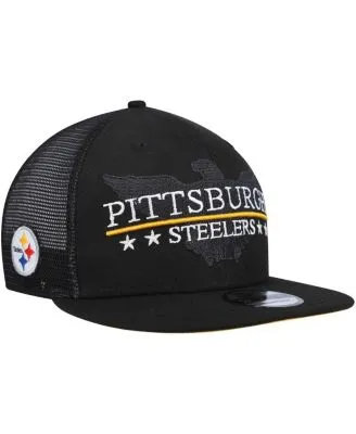 New Era Men's Black Pittsburgh Steelers Script Trucker 9FIFTY