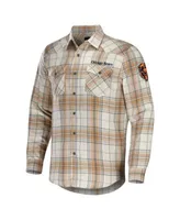 Fanatics Men's NFL x Darius Rucker Collection by Tan Chicago Bears Flannel  Long Sleeve Button-Up Shirt