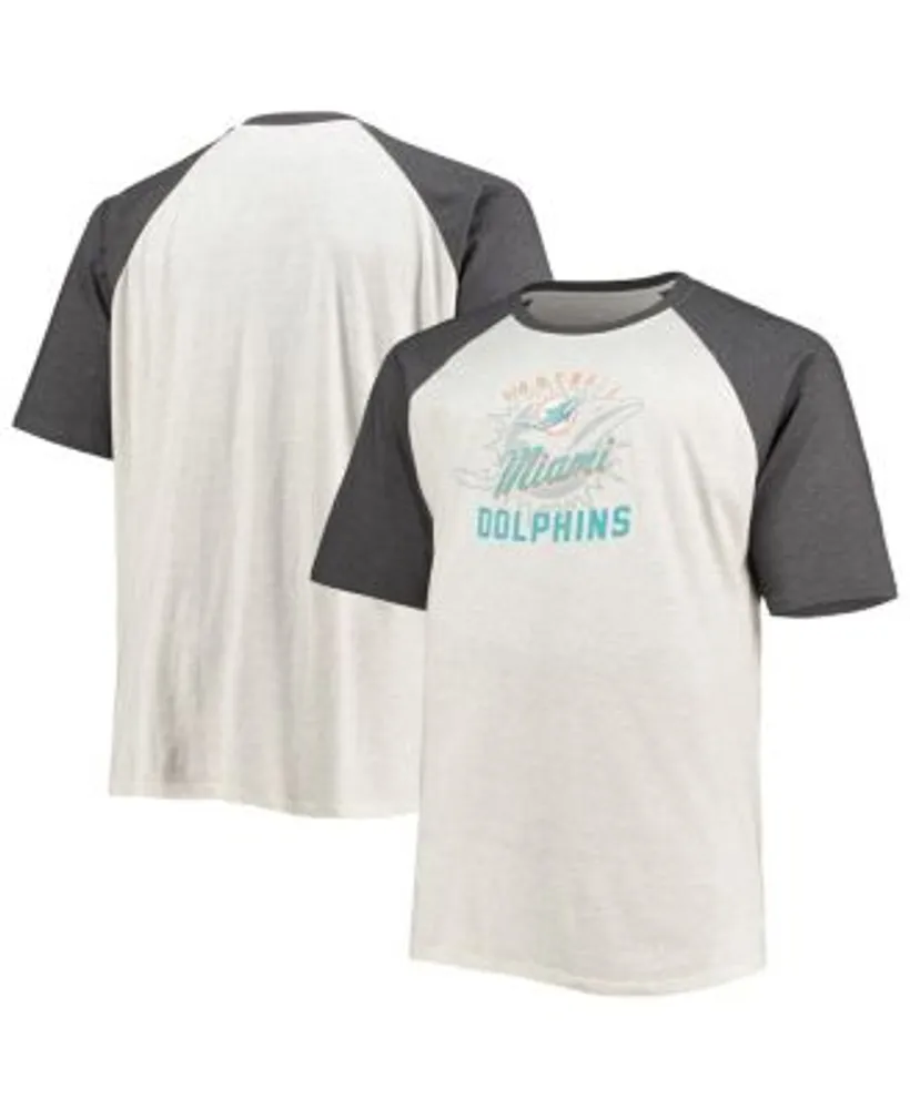 Miami Dolphins Profile Big & Tall Throwback Long Sleeve T-Shirt - Heather  Charcoal