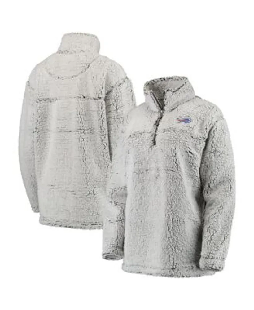 Women's Gray Buffalo Bills Sherpa Quarter-Zip Pullover Jacket