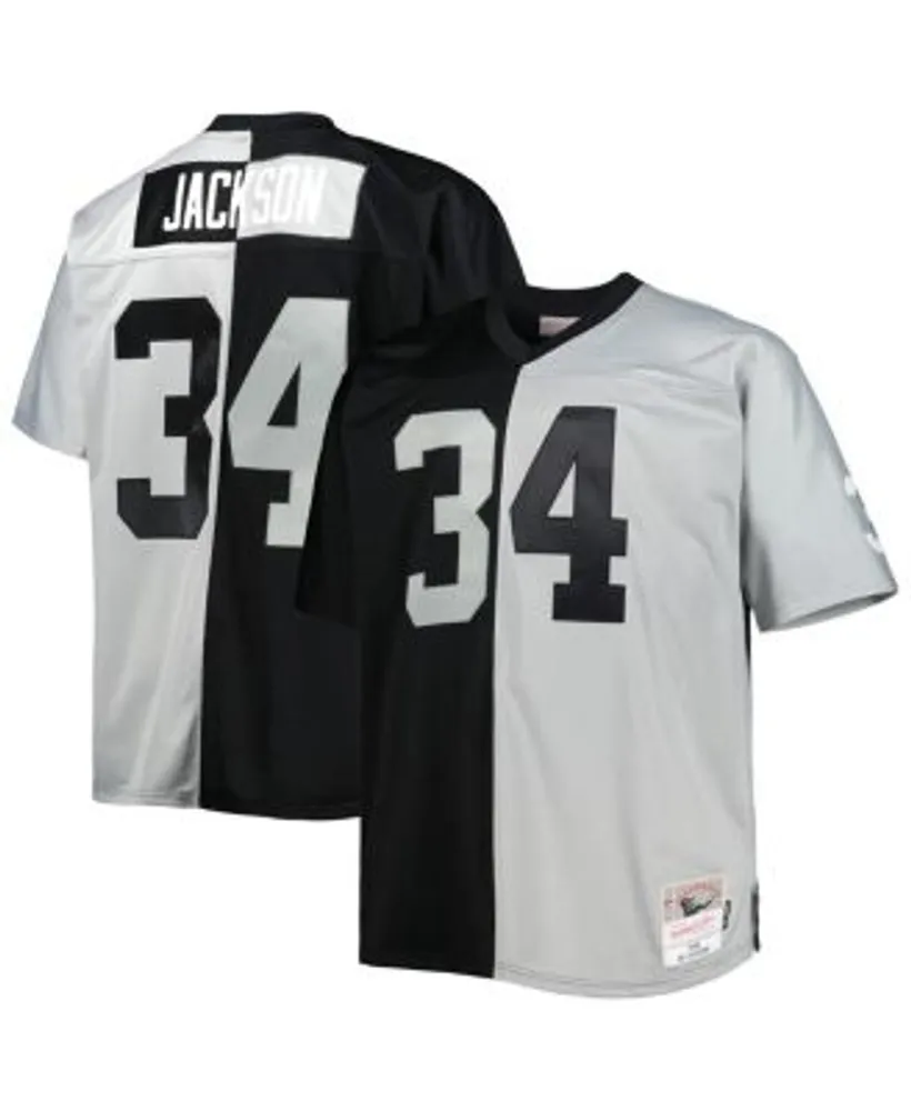 Mitchell & Ness Men's Bo Jackson Black, Silver Las Vegas Raiders Big and  Tall Split Legacy Retired Player Replica Jersey