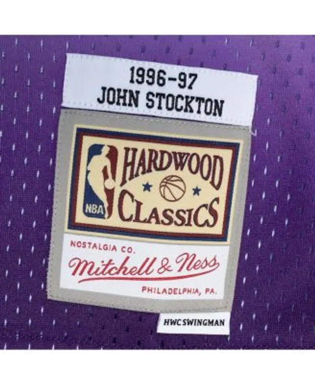 Mitchell & Ness Karl Malone Purple/Turquoise Utah Jazz Hardwood Classics 1996-97 Split Swingman Jers