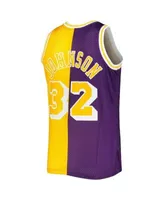 Youth Mitchell & Ness Magic Johnson Gold Los Angeles Lakers Hardwood  Classics Name & Number T-Shirt
