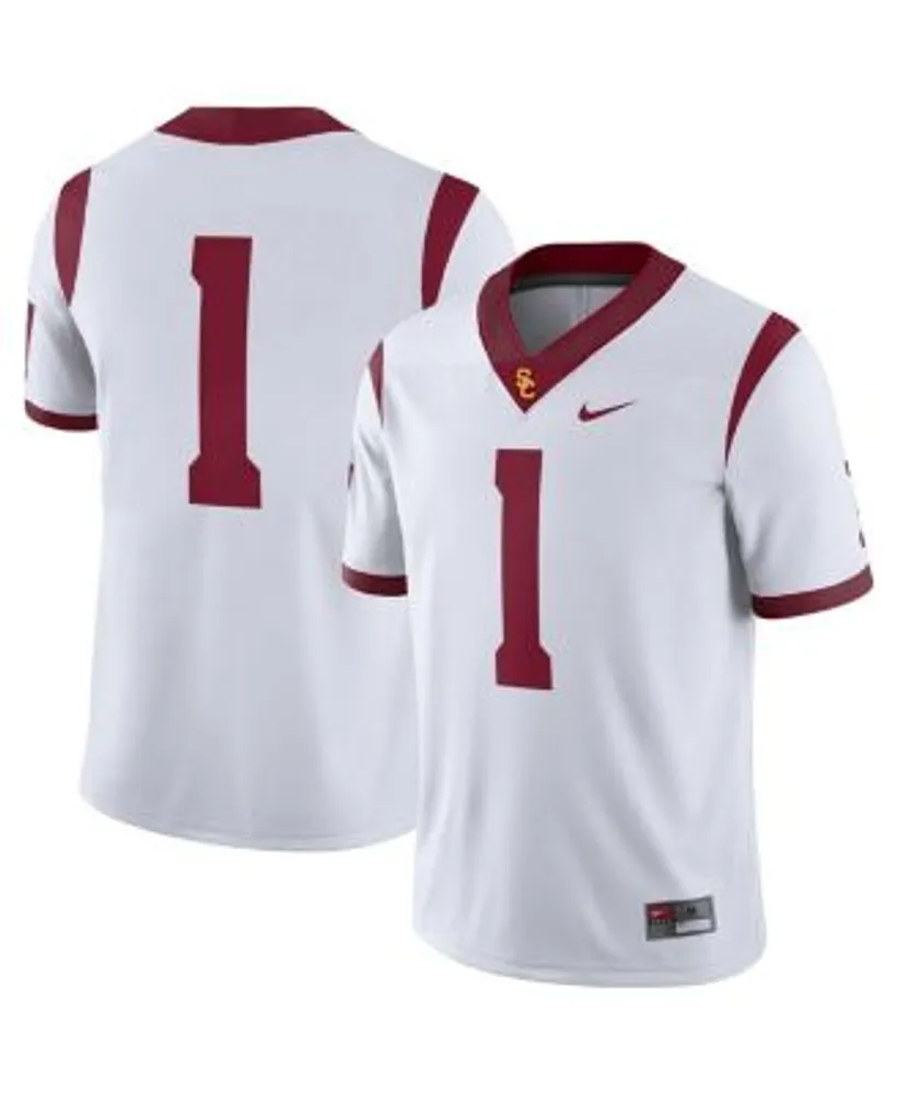 Men's Nike White USC Trojans #1 Away Game Jersey