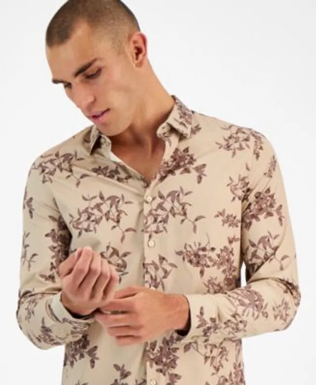 GUESS Men's Eco Tiger-Print Shirt - Macy's