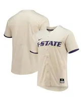 Nike Men's Kansas State Wildcats White Full Button Replica Baseball Jersey, XL