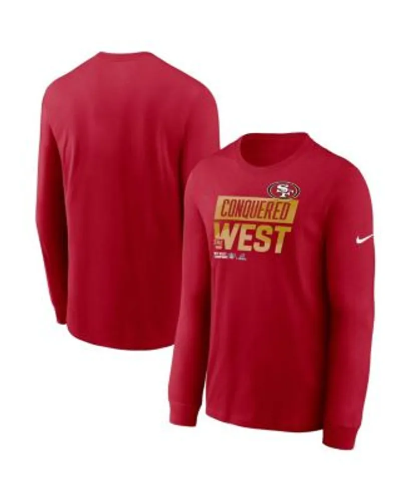 Nike Men's Scarlet San Francisco 49ers 2022 NFC West Division Champions  Locker Room Trophy Collection Long Sleeve T-shirt