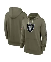 Youth Nike Olive Las Vegas Raiders 2021 Salute to Service Therma Performance Pullover Hoodie