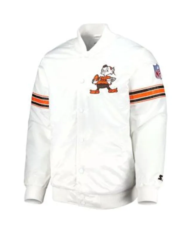 Men's Cleveland Browns Starter Brown/Orange Logo Extreme Full-Zip Hoodie